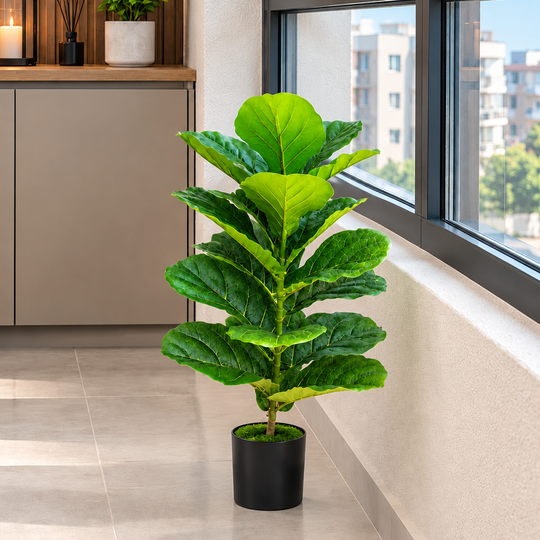 Fig Tree Artificial Plant, 70 cm, Green, with Pot