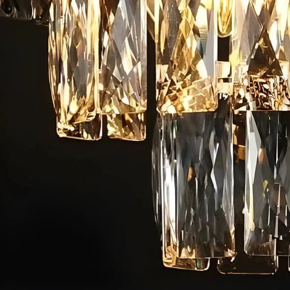 WINDSOR Altiora Crystal Chandelier, Diameter 60cm, Height 1800cm, Shiny Gold, Adjustable Height, Elegant Design
