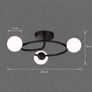 LED and crystal chandelier ORBIT, 66cm, 3xE27, Globes, Black