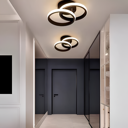VERTEX Circula LED Chandelier Overlapping Circles, 44W, 2 Circles, Cold/Warm/Neutral Light, Black