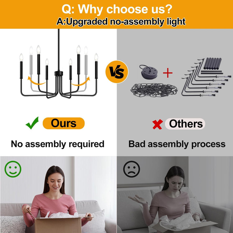 AVANT Metallic Chandelier, Pendant type with arms, Round, 6xE14, Black