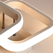 VERTEX Matrix LED Chandelier, Overlapping Diamonds, Metal Frames, 11W, 2 Diamonds, Cold/Warm/Neutral Light 3000K/4000K/6000K, White