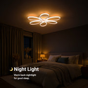 LED chandelier with remote control ELIZA, 63W, Cold/Warm/Neutral light, Dimmable, White