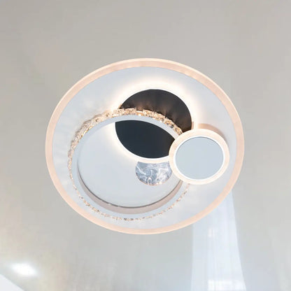 LED chandelier with HELIOX crystal, 43W, 4 Circles, Cold/Warm/Neutral light, White