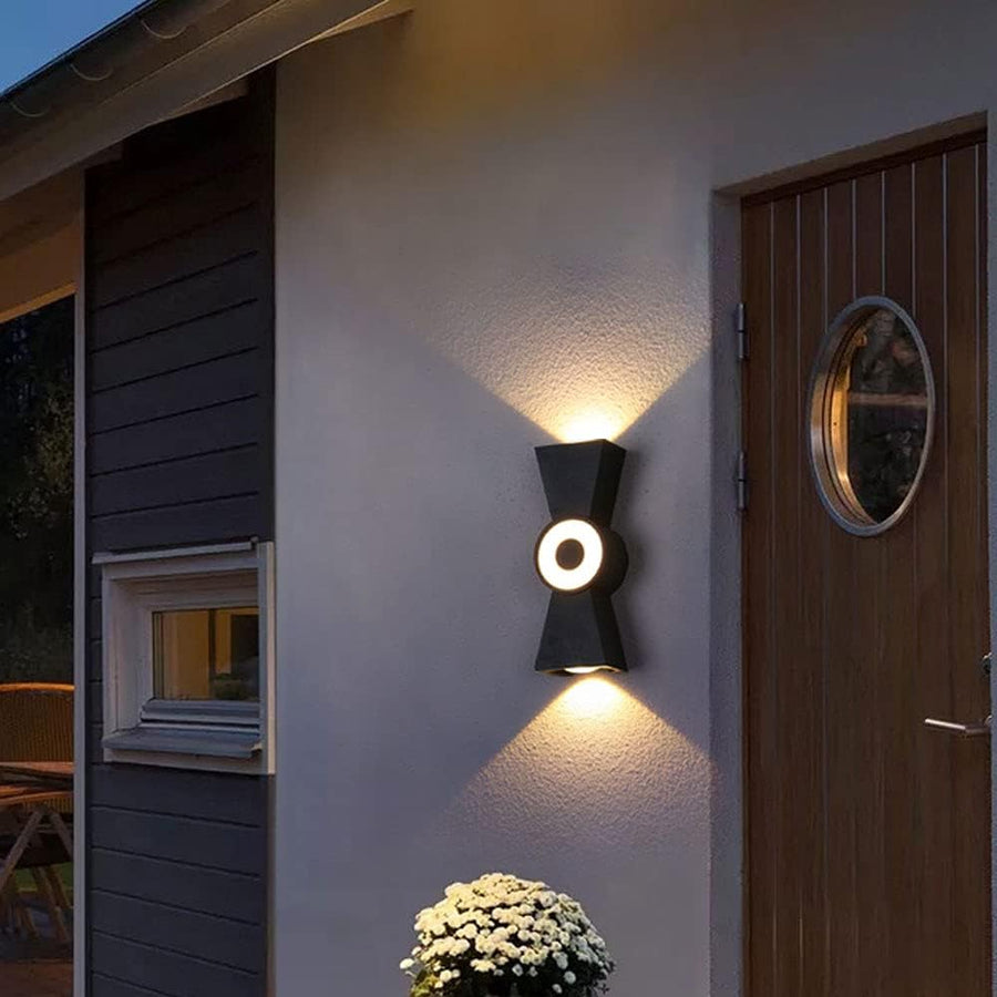 Han Outdoor LED Wall Lamp, 12W, Metal, Black