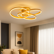 LED chandelier with remote control POSITANO 174W, Braided, Cold/Warm/Neutral light, Dimmable, Brushed Gold
