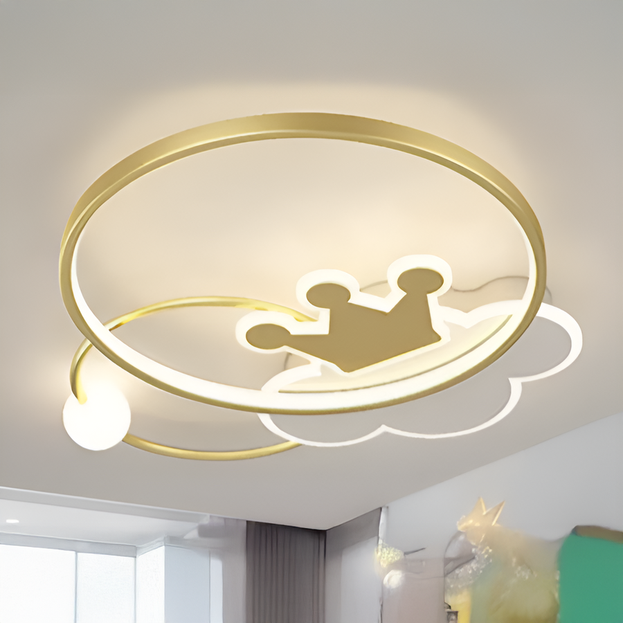 Rafael LED Chandelier with Remote Control, Dimmable, Gold, Metal and Acrylic, 3000K/4000K/6000K