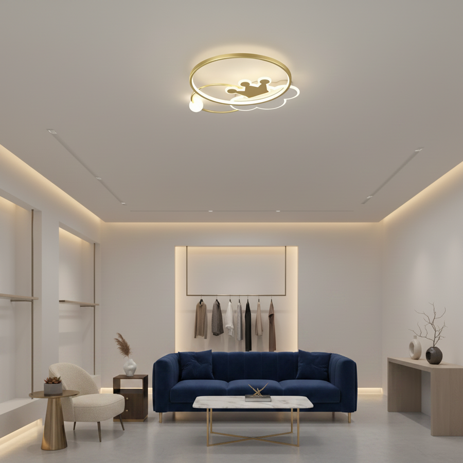 Rafael LED Chandelier with Remote Control, 57W, Dimmable, 3000K/4000K/6000K, Gold