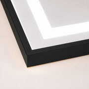 Rectangular LED Mirror, Black Frame, 50x160cm, Dimmable, Cold/Warm/Neutral Light, Dressing Couture