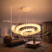 LED Chandelier LT188WH, Crystal and Metal, 40W, Dimmable, Adjustable Height, Cold/Warm/Neutral Light, Luxurious Lighting