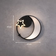 LED chandelier with remote control ALYONA 44W, Moon and Star, Cold/Warm/Neutral light, Dimmable, Black