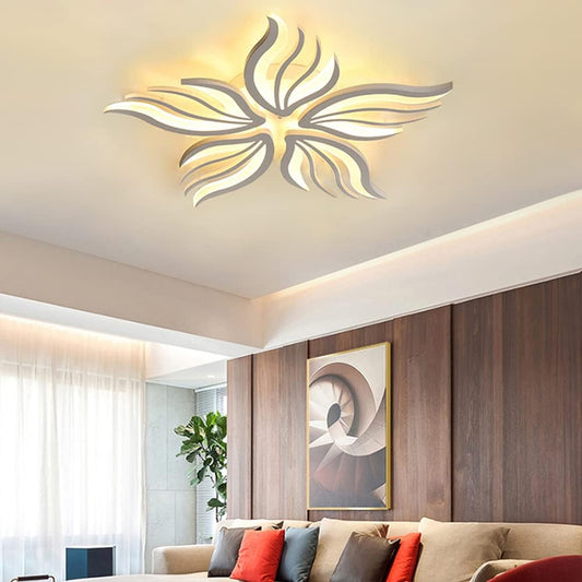 LED chandelier with remote control SAKURA 60W, 5 Petals, Cold/Warm/Neutral light, Dimmable, White