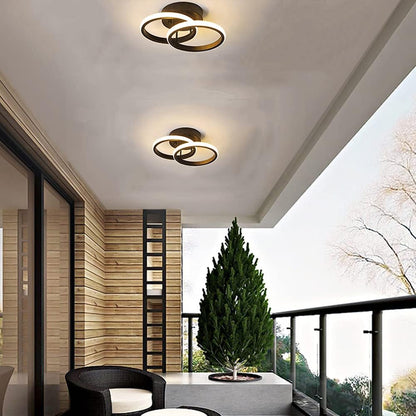 LED Chandelier VERTEX CIRCULA 21W, 2 Circles, Metal Frames, Cold/Warm/Neutral Light 3000K/4000K/6000K, Black, Metal