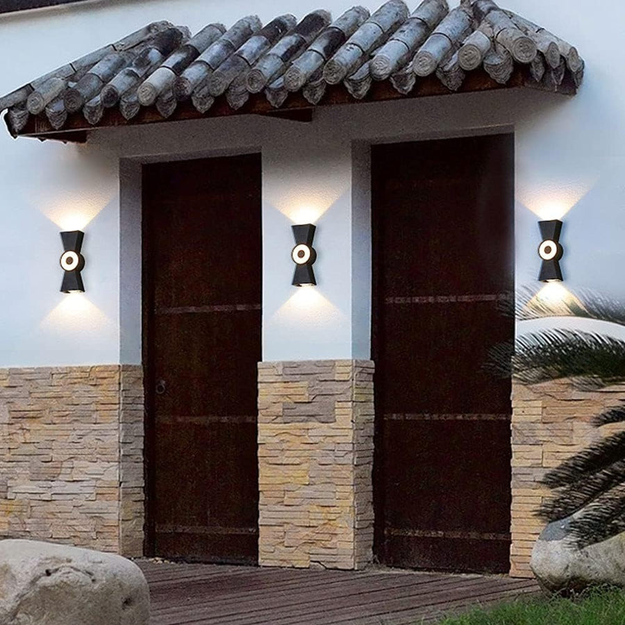 Han Outdoor LED Wall Lamp, 12W, Metal, Black