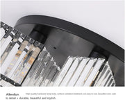 Sasha Modern Classic Chandelier, LC117/3BK, 3x E27, Metal and Crystal, Black, Lampshade