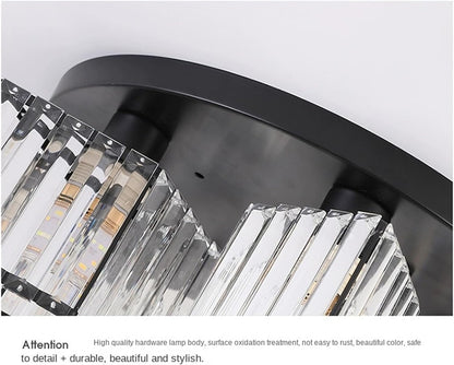 Sasha Modern Classic Chandelier, LC117/3BK, 3x E27, Metal and Crystal, Black, Lampshade