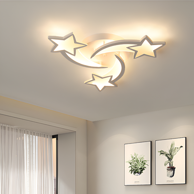 LED chandelier with remote control IPOMOEA 48W, 3 Stars, Cold/Warm/Neutral light, Dimmable, White