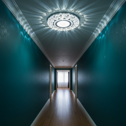 Spot LED ORBITA, 5W, Rotund, Lumina Rece + RGB, Alb, Rasina si Sticla