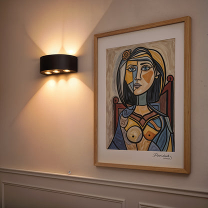 Ellis Exterior LED Wall Light, 6W, 6 Light Sources, Warm Light, Black