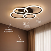 LED chandelier with remote control BETTY 44W, 4 Circles, Cold/Warm/Neutral light, Dimmable, Black