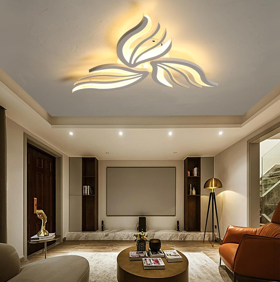 LED chandelier with remote control SAKURA 37W, 3 Petals, Cold/Warm/Neutral light, Dimmable, White