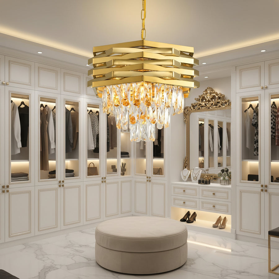 Kaison Crystal Chandelier 16xE14 Gold 
