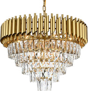 VERSAILLES Supremo Crystal Chandelier, CC900/800GD, 12xE14, Diameter 80cm, Shiny Gold, Adjustable Height, Metal and Crystal