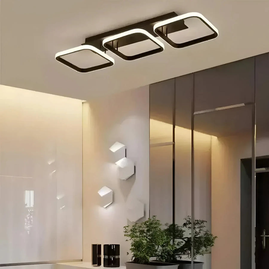 LED LED VERTEX GRID PARALAL, 32W, 3 squares cold/hot/neutral light, black