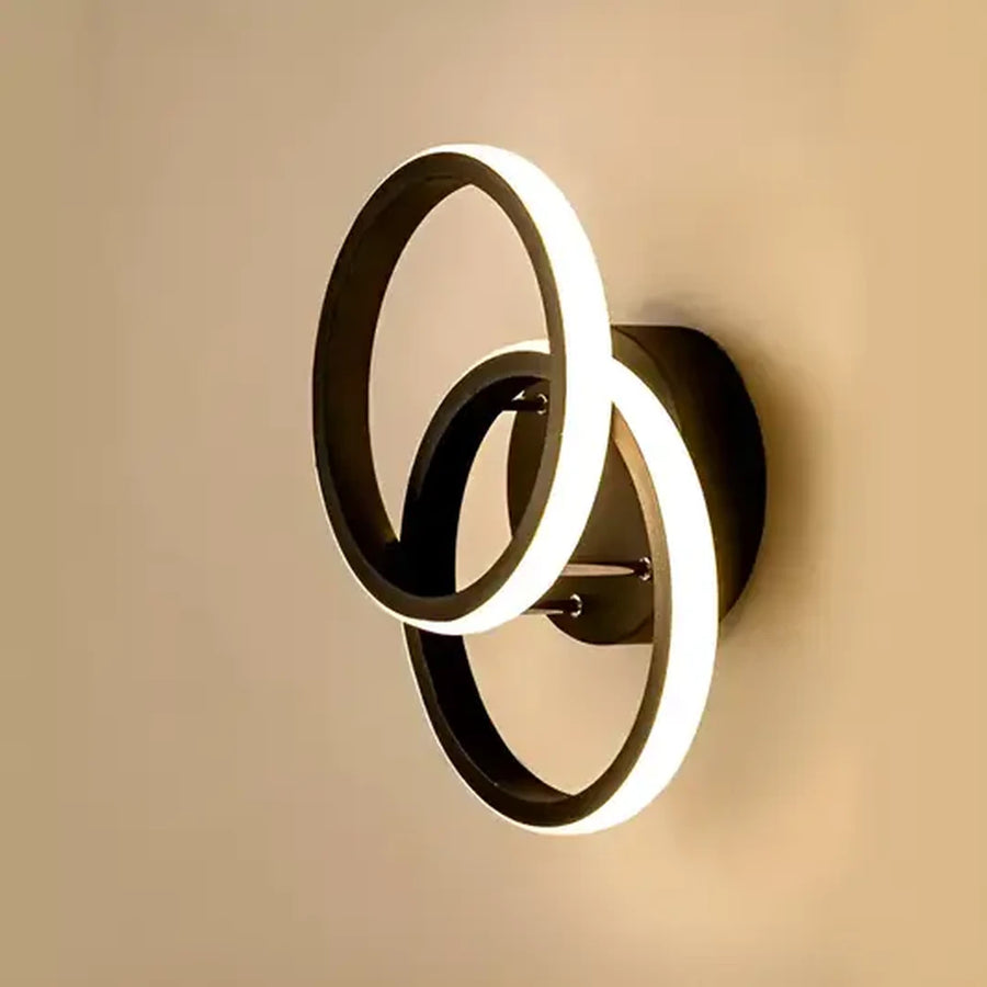 VERTEX Circula LED Chandelier Overlapping Circles, 44W, 2 Circles, Cold/Warm/Neutral Light, Black
