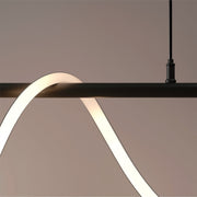 DIVINO LED Chandelier with Flexible Silicone Tube - 24W, Adjustable Light, Matt Black