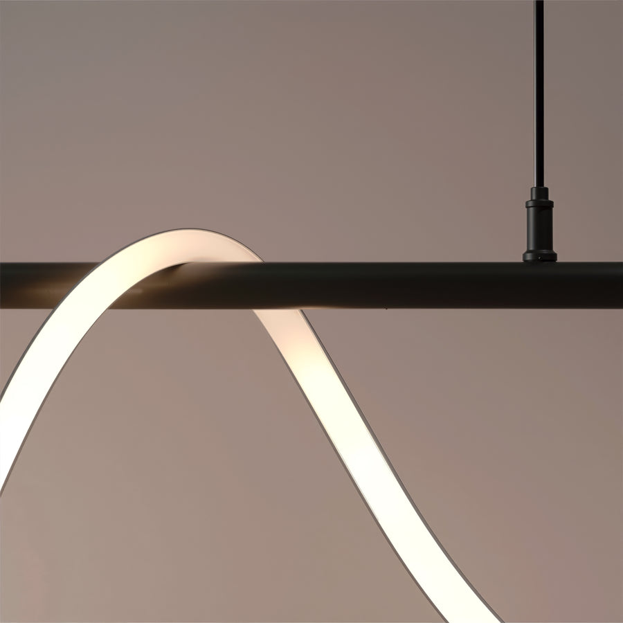 DIVINO LED Chandelier with Flexible Silicone Tube - 24W, Adjustable Light, Matt Black