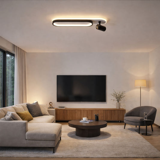 LED Chandelier with Adjustable Projector FISSO Camilla 49W, light 3000/4000/6000k, Black
