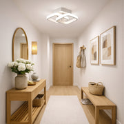 VERTEX Matrix LED Chandelier, Overlapping Diamonds, Metal Frames, 11W, 2 Diamonds, Cold/Warm/Neutral Light 3000K/4000K/6000K, White