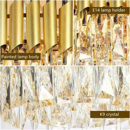 VERSAILLES Supremo Crystal Chandelier, CC900/800GD, 12xE14, Diameter 80cm, Shiny Gold, Adjustable Height, Metal and Crystal