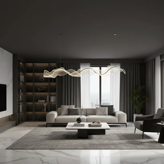 Hanging LED chandelier AMI 62W, Linear, Cold/Warm/Neutral light, Gold, Adjustable height