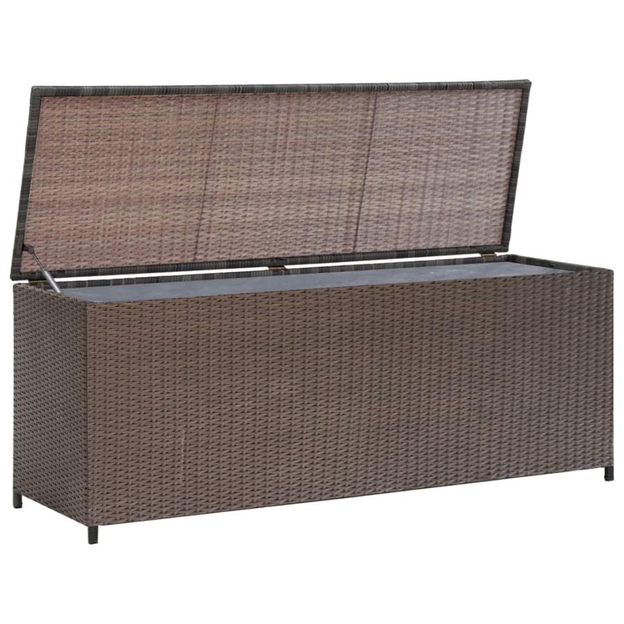Garden storage box, brown, 120x50x60 cm, polyrattan