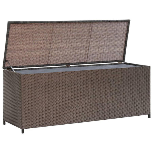 Garden storage box, brown, 120x50x60 cm, polyrattan