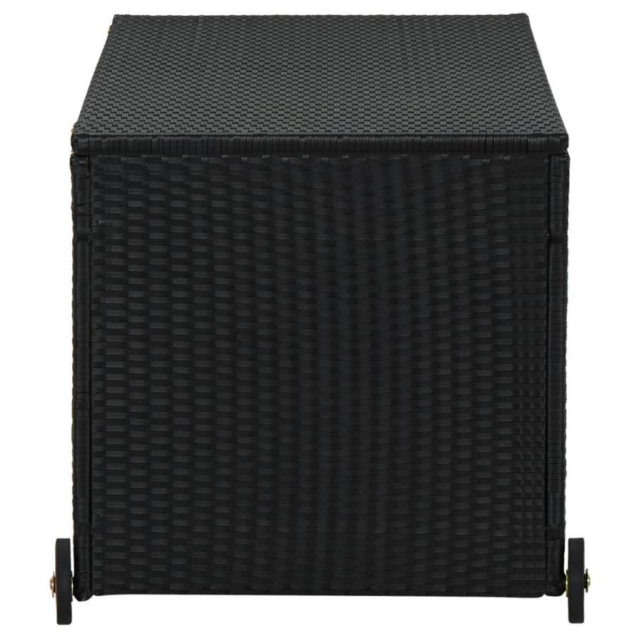 Garden storage box, black, 120x65x61 cm, polyrattan