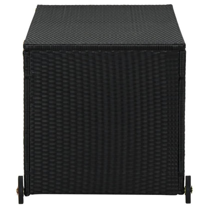Garden storage box, black, 120x65x61 cm, polyrattan