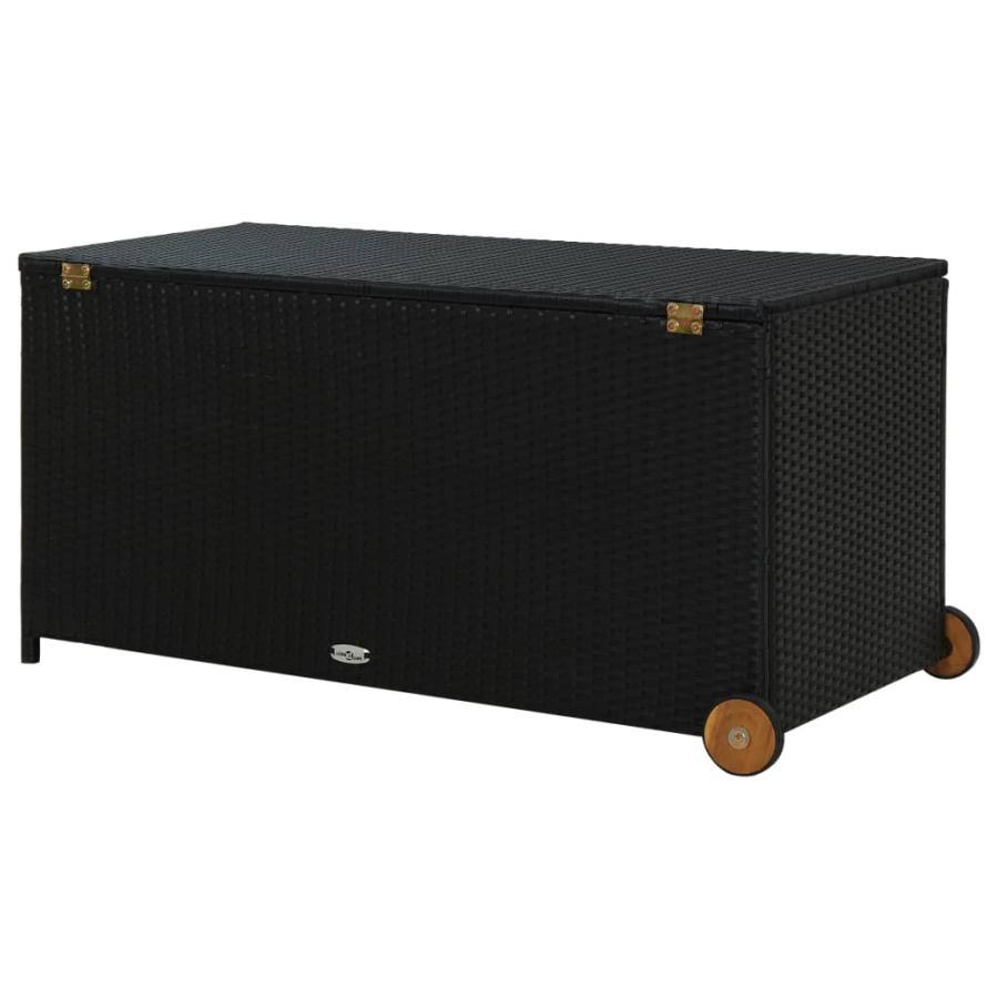 Garden storage box, black, 120x65x61 cm, polyrattan