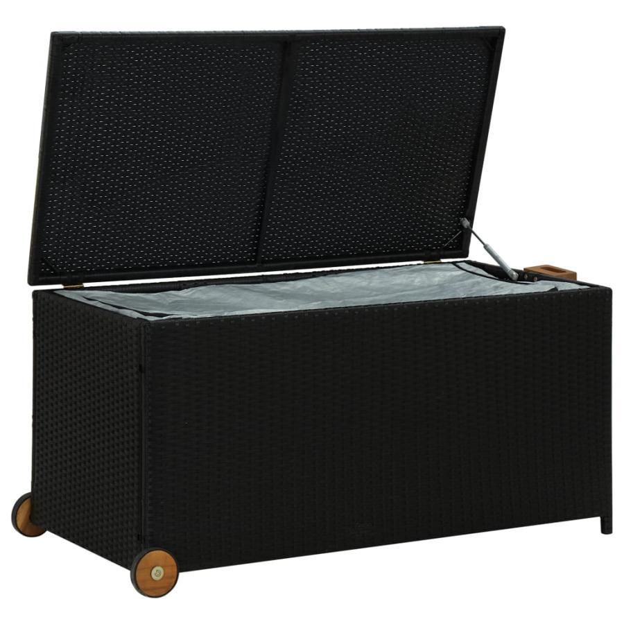 Garden storage box, black, 120x65x61 cm, polyrattan