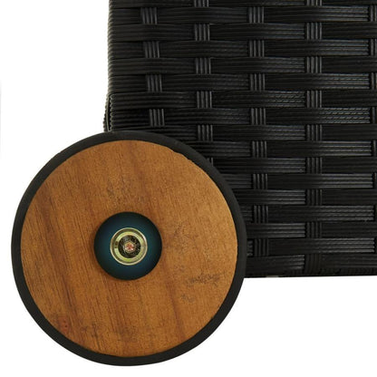 Garden storage box, black, 120x65x61 cm, polyrattan