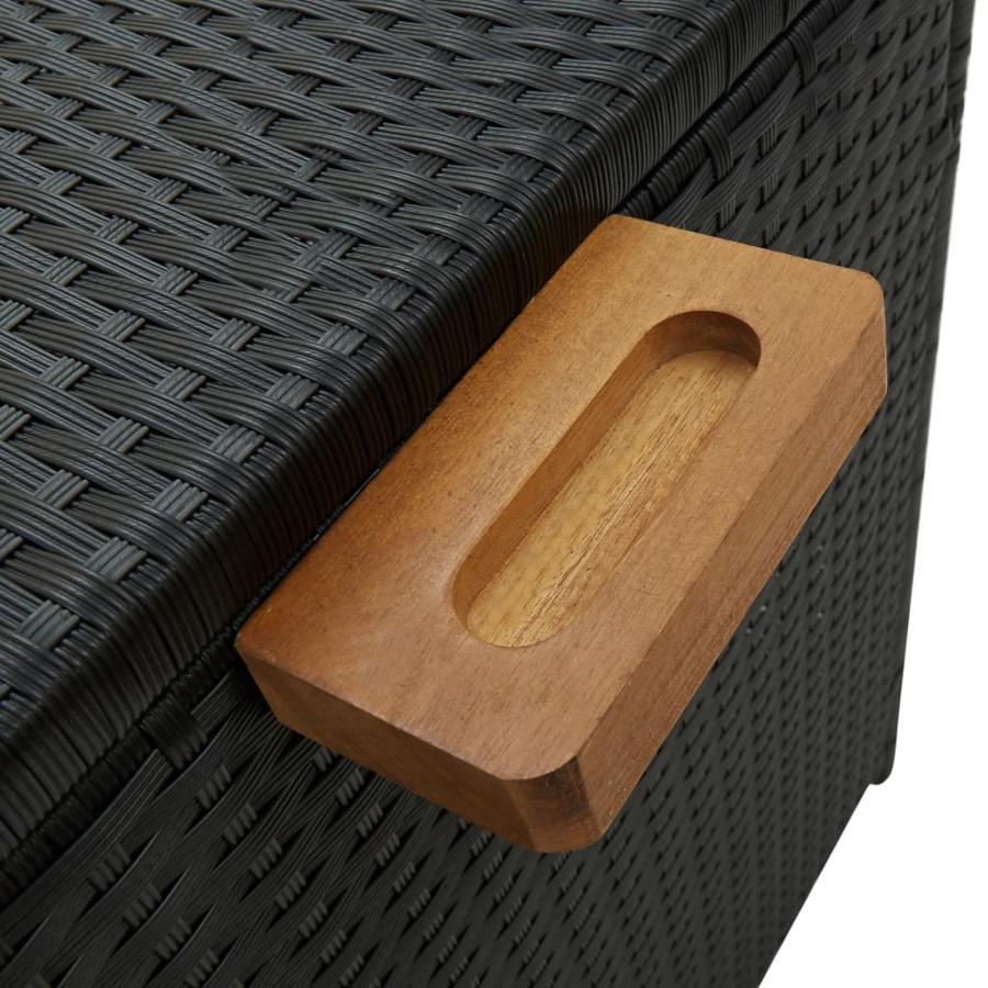 Garden storage box, black, 120x65x61 cm, polyrattan