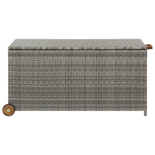 Garden storage box, light gray, 120x65x61 cm, polyrattan
