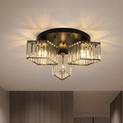Sasha Modern Classic Chandelier, LC117/3BK, 3x E27, Metal and Crystal, Black, Lampshade