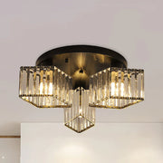 Sasha Modern Classic Chandelier, LC117/3BK, 3x E27, Metal and Crystal, Black, Lampshade