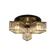 Sasha Modern Classic Chandelier, LC117/3BK, 3x E27, Metal and Crystal, Black, Lampshade