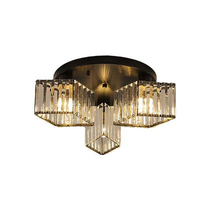Sasha Modern Classic Chandelier, LC117/3BK, 3x E27, Metal and Crystal, Black, Lampshade