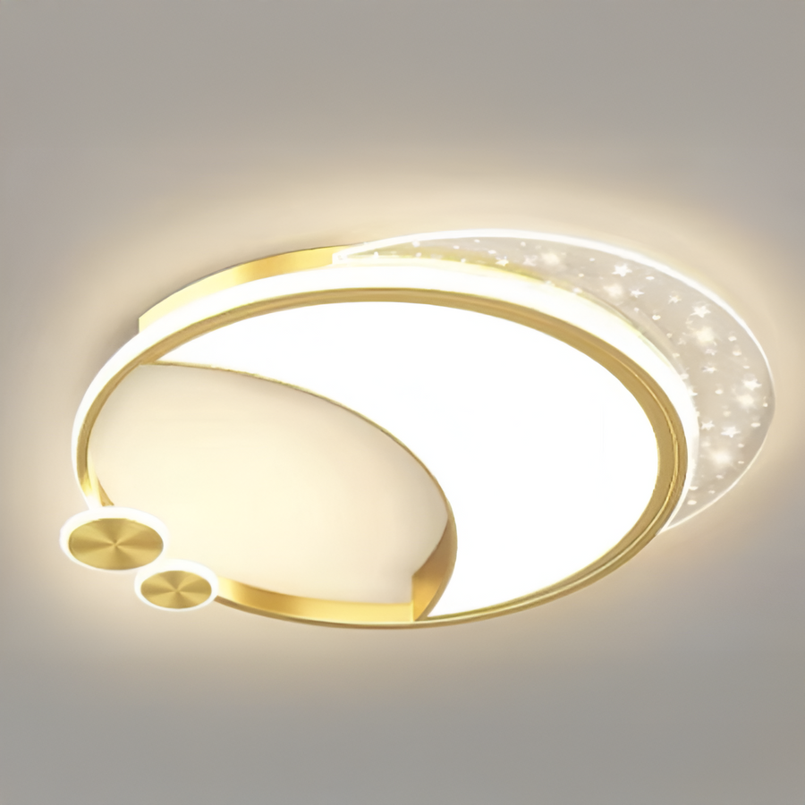 Marco LED Chandelier with Remote Control, Dimmable, Gold, Metal, Acrylic and Glass, 3000K/4000K/6000K