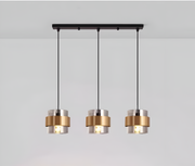 Suspended Chandelier LC855/3LGY, 3XE27, Adjustable Height, Glass and Metal